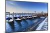 Gondolas with view to Basilica di Santa Maria della Salute after snow, Venice, UNESCO World Heritag-Eleanor Scriven-Mounted Photographic Print