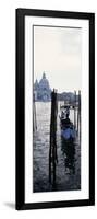 Gondolier in Gondola with Cathedral in Background, Santa Maria Della Salute, Venice, Veneto, Italy-null-Framed Photographic Print