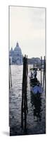 Gondolier in Gondola with Cathedral in Background, Santa Maria Della Salute, Venice, Veneto, Italy-null-Mounted Photographic Print