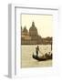 Gondolier on the Grand Canal, Santa Maria Della Salute, Venice, Italy-David Noyes-Framed Photographic Print