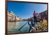 Gondolier paddling a gondola in Venice, Italy, Europe-Mark A Johnson-Framed Photographic Print