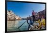 Gondolier paddling a gondola in Venice, Italy, Europe-Mark A Johnson-Framed Photographic Print