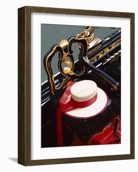 Gondolier's Hat and Detail of Gondola, Venice, Veneto, Italy-Steve Vidler-Framed Photographic Print