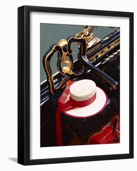 Gondolier's Hat and Detail of Gondola, Venice, Veneto, Italy-Steve Vidler-Framed Photographic Print