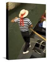 Gondolier, Venice, Italy-Neil Farrin-Stretched Canvas