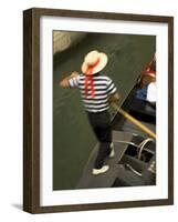 Gondolier, Venice, Italy-Neil Farrin-Framed Photographic Print