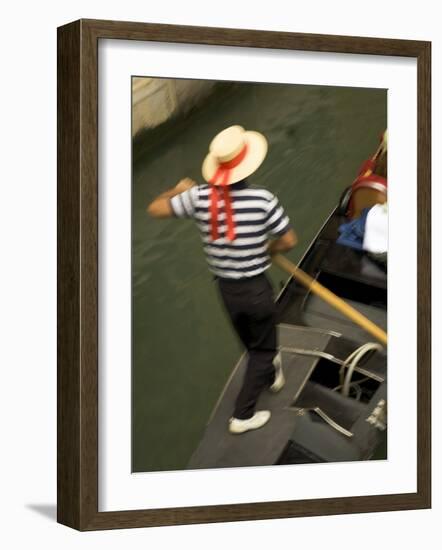 Gondolier, Venice, Italy-Neil Farrin-Framed Photographic Print