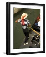 Gondolier, Venice, Italy-Neil Farrin-Framed Photographic Print