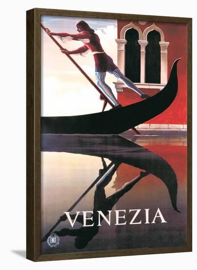 Gondoliere - Italian Vintage Style Travel Poster-null-Framed Poster