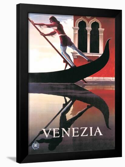 Gondoliere - Italian Vintage Style Travel Poster-null-Framed Poster