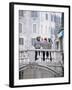 Gondoliers Chatting on Bridge, Near San Marco, Venice, Veneto, Italy-Lee Frost-Framed Photographic Print