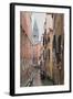 Gondoliers in Back Canal of Venice, Italy-Terry Eggers-Framed Photographic Print