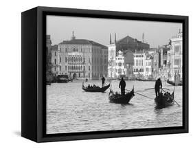 Gondoliers on the Gran Canal, Venice, Veneto Region, Italy-Nadia Isakova-Framed Stretched Canvas