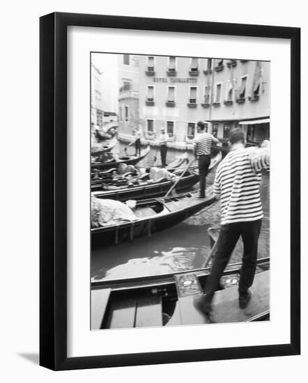 Gondoliers, Venice, Italy-Walter Bibikow-Framed Photographic Print