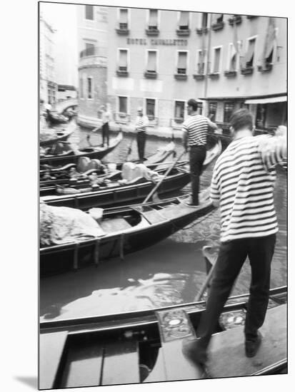 Gondoliers, Venice, Italy-Walter Bibikow-Mounted Photographic Print