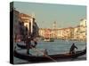 Gondoliers with Passengers in Venetian Canals, Venice, Italy-Janis Miglavs-Stretched Canvas