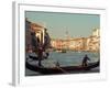 Gondoliers with Passengers in Venetian Canals, Venice, Italy-Janis Miglavs-Framed Photographic Print