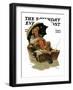 "Gone Fishing" Saturday Evening Post Cover, July 19,1930-Norman Rockwell-Framed Premium Giclee Print