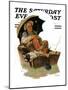 "Gone Fishing" Saturday Evening Post Cover, July 19,1930-Norman Rockwell-Mounted Premium Giclee Print