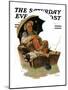 "Gone Fishing" Saturday Evening Post Cover, July 19,1930-Norman Rockwell-Mounted Giclee Print