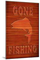 Gone Fishing Sign Art Poster Print-null-Mounted Poster