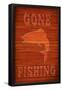 Gone Fishing Sign Art Poster Print-null-Framed Poster