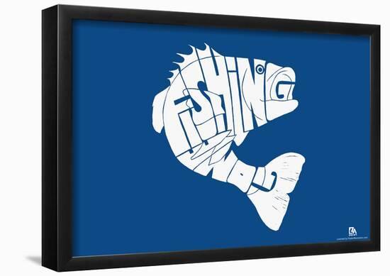 Gone Fishing Text Poster-null-Framed Poster