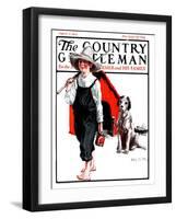 "Gone Fishing Without Fido," Country Gentleman Cover, August 11, 1923-Angus MacDonall-Framed Giclee Print
