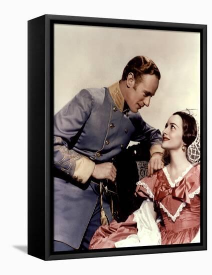 Gone with the Wind, 1939 directed by Victor FlemingLeslie Howard and Olivia by Havilland (photo)-null-Framed Stretched Canvas