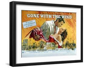 Gone with the Wind, Clark Gable, Vivien Leigh, 1939-null-Framed Art Print