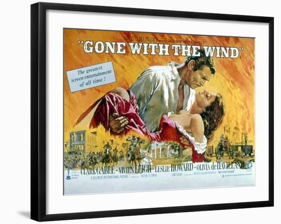 Gone with the Wind, Clark Gable, Vivien Leigh, 1939-null-Framed Art Print