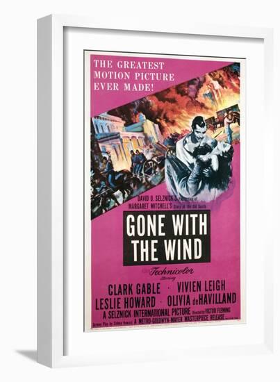 Gone with the Wind, Clark Gable, Vivien Leigh, 1939-null-Framed Art Print