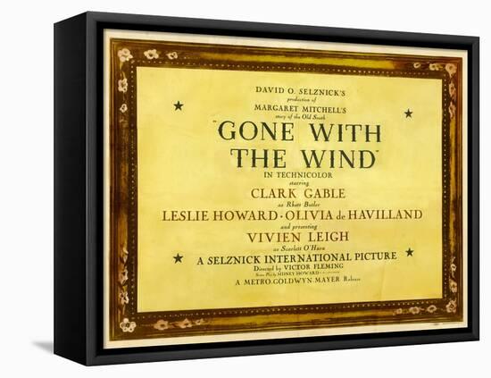 GONE WITH THE WIND, poster art, 1939-null-Framed Stretched Canvas