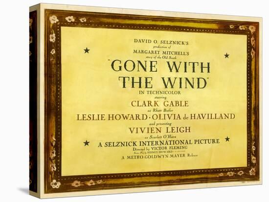 GONE WITH THE WIND, poster art, 1939-null-Stretched Canvas