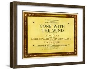 GONE WITH THE WIND, poster art, 1939-null-Framed Art Print