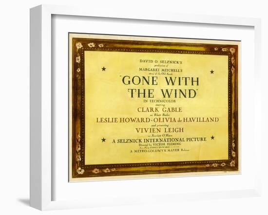 GONE WITH THE WIND, poster art, 1939-null-Framed Art Print