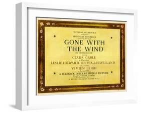 GONE WITH THE WIND, poster art, 1939-null-Framed Art Print