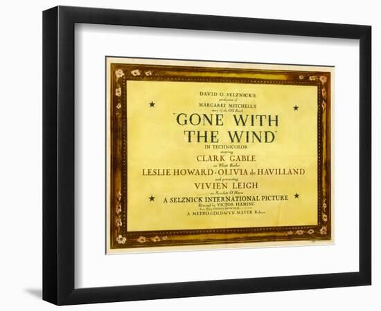 GONE WITH THE WIND, poster art, 1939-null-Framed Art Print