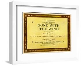 GONE WITH THE WIND, poster art, 1939-null-Framed Art Print