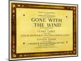 GONE WITH THE WIND, poster art, 1939-null-Mounted Art Print