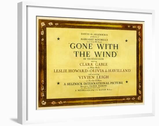 GONE WITH THE WIND, poster art, 1939-null-Framed Art Print