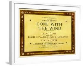 GONE WITH THE WIND, poster art, 1939-null-Framed Art Print