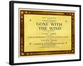 GONE WITH THE WIND, poster art, 1939-null-Framed Art Print