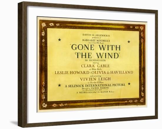 GONE WITH THE WIND, poster art, 1939-null-Framed Art Print