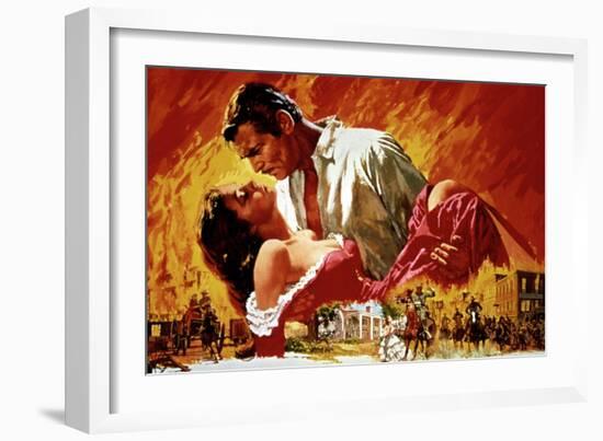 Gone with the Wind, Vivien Leigh, Clark Gable, 1939-null-Framed Art Print