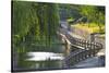 Gongchen Bridge with willow tree, eastern end of the Grand Canal, Hangzhou, China-Keren Su-Stretched Canvas