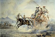 Carriage Pulled by Two Horses Travelling Fast-Gonsalvo Carelli-Giclee Print
