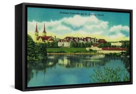 Gonzaga University and St. Aloysius Church, Spokane - Spokane, WA-Lantern Press-Framed Stretched Canvas