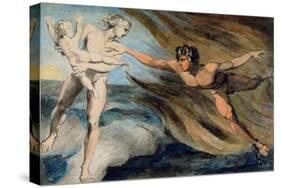 Good and Evil Angels Struggling for the Possession of a Child, C.1793-94-William Blake-Stretched Canvas