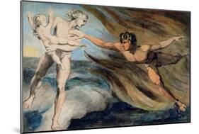 Good and Evil Angels Struggling for the Possession of a Child, C.1793-94-William Blake-Mounted Giclee Print